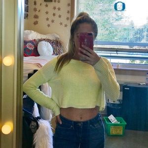 Urban Outfitters Yellow Cropped Sweater